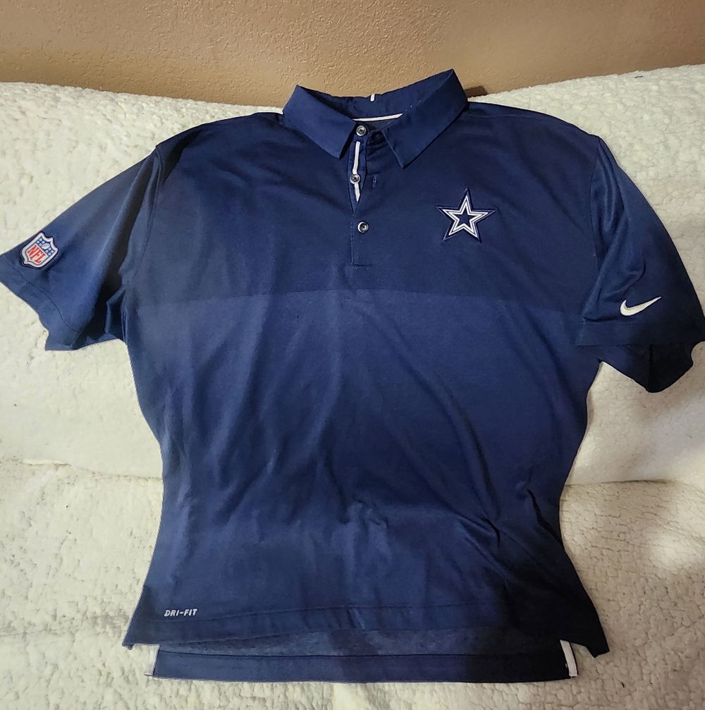 Nike Men's Navy Dallas Cowboys Polo Shirt with Star Logo Sz.XL